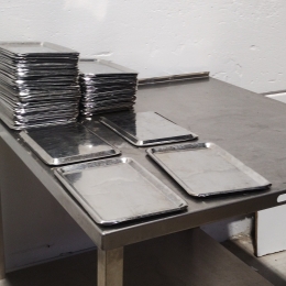 102 plats en inox (31x21x1.5)